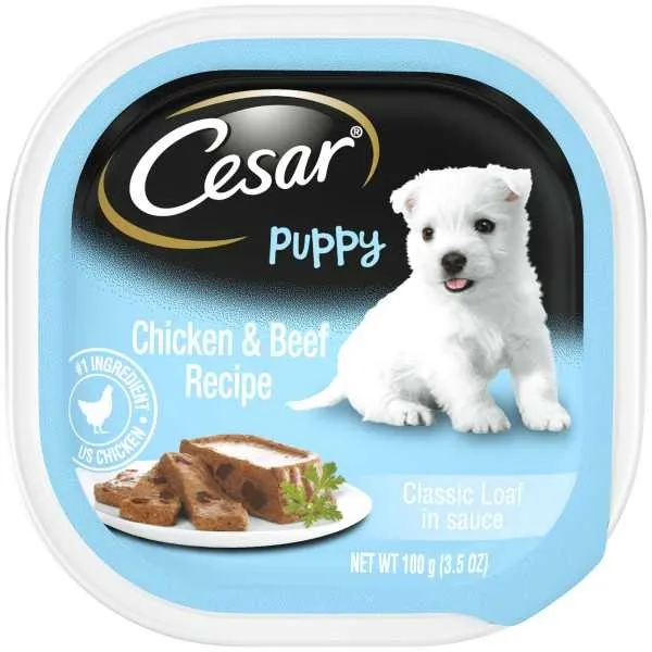 24/3.5 oz. Cesar Puppy With Chicken & Beef In Meaty Juices - Health/First Aid